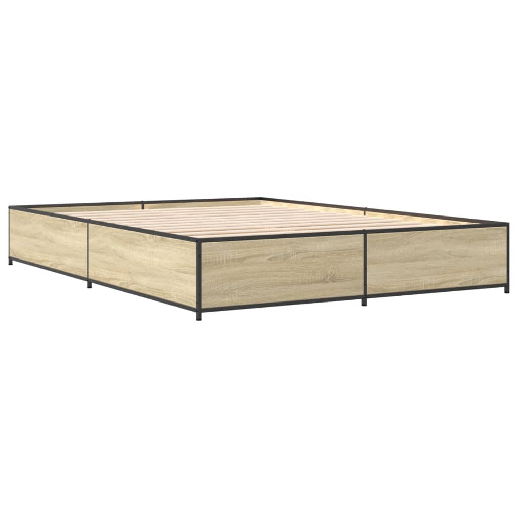 Okvir kreveta boja hrasta 120x200 cm konstruirano drvo i metal