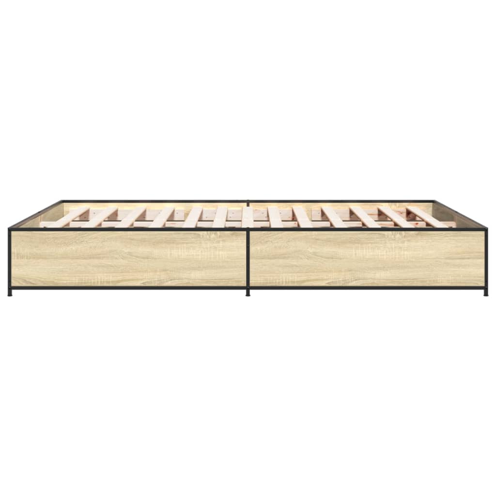 Okvir kreveta boja hrasta 120x200 cm konstruirano drvo i metal