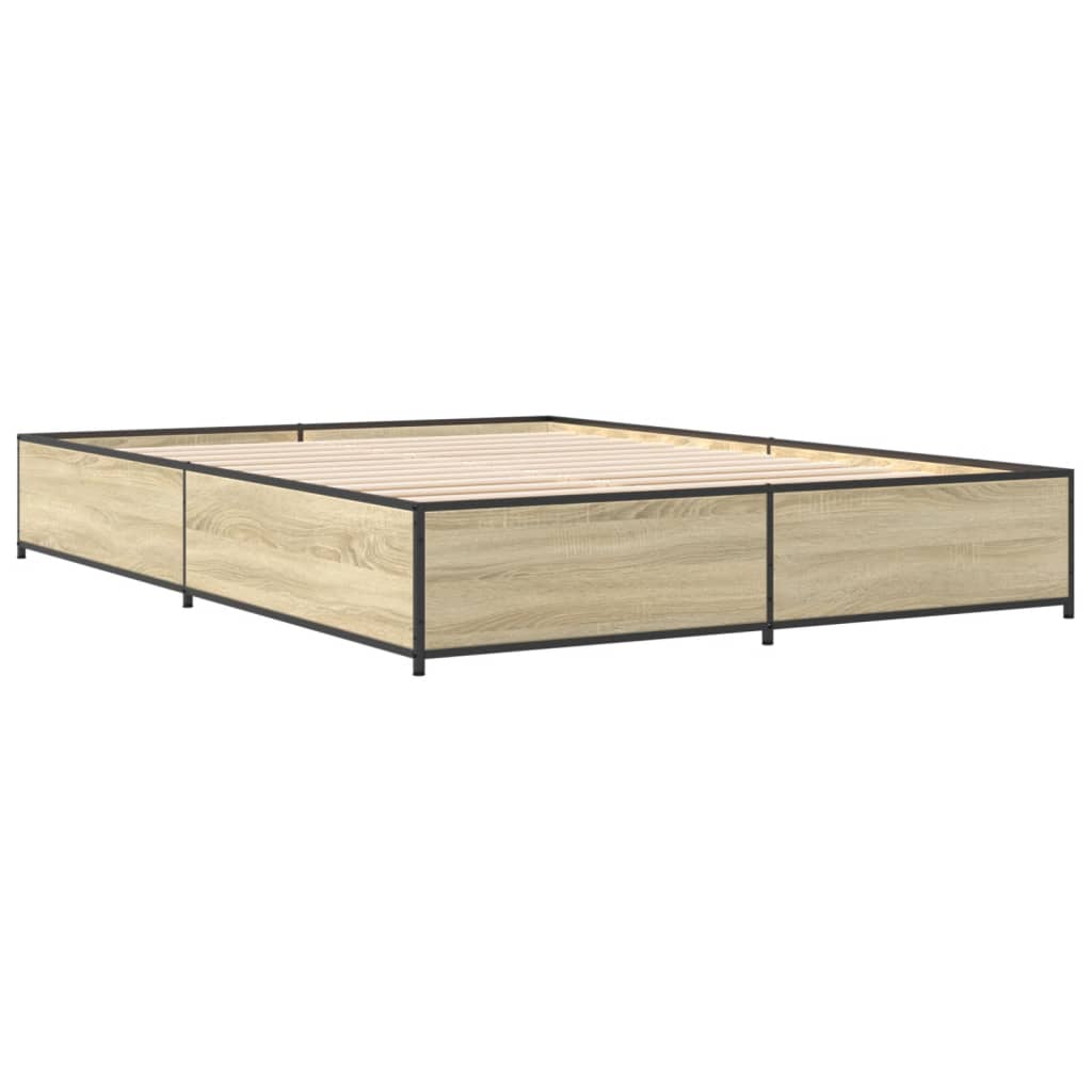 Okvir kreveta boja hrasta 120x200 cm konstruirano drvo i metal