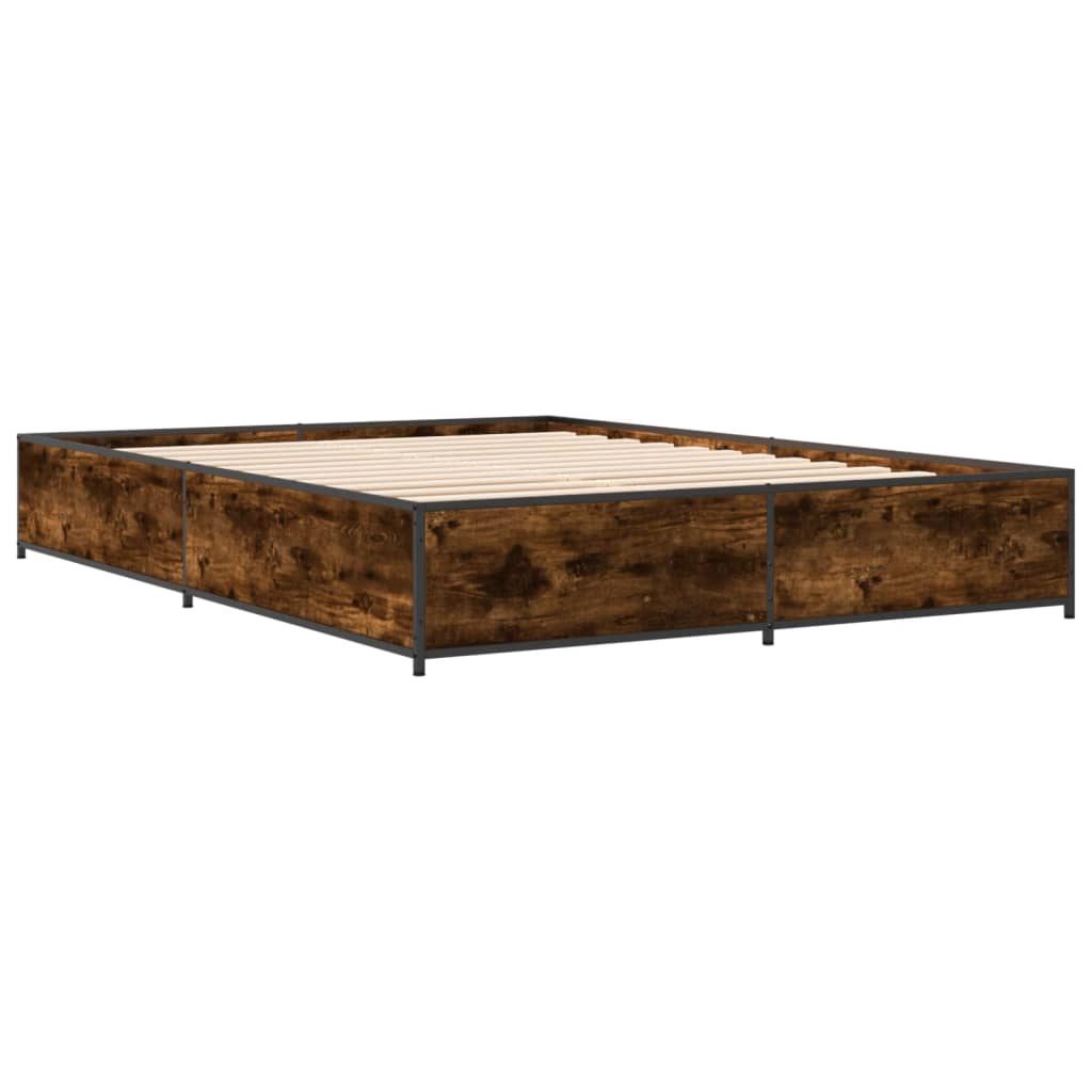 Okvir kreveta boja hrasta 120x200 cm konstruirano drvo i metal