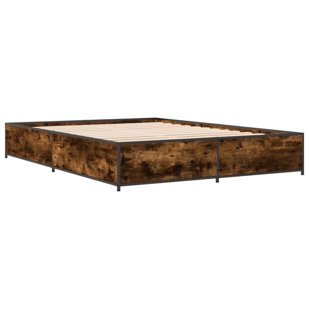 Okvir kreveta boja hrasta 120x200 cm konstruirano drvo i metal