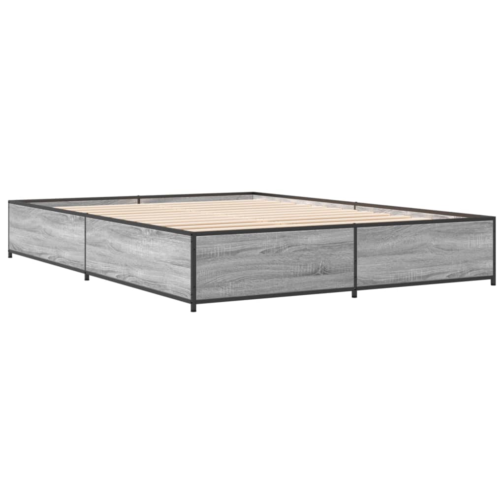 Okvir za krevet boja hrasta 120x190cm konstruirano drvo i metal