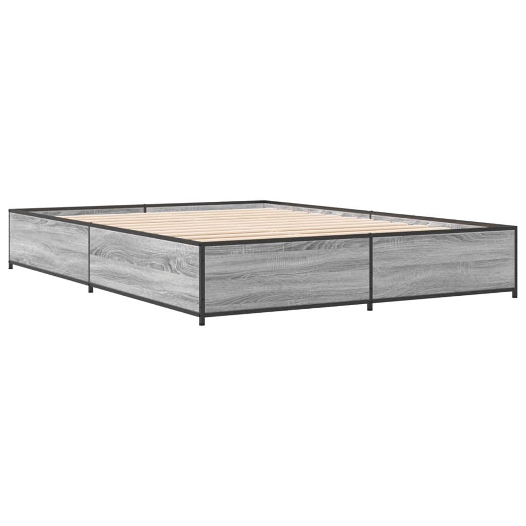 Okvir za krevet boja hrasta 120x190cm konstruirano drvo i metal