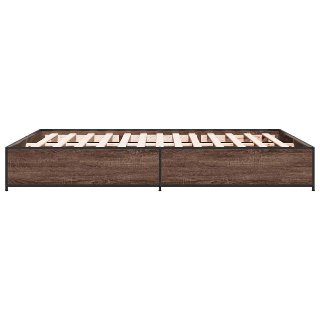 Okvir za krevet smeđi hrast 120x190cm konstruirano drvo i metal