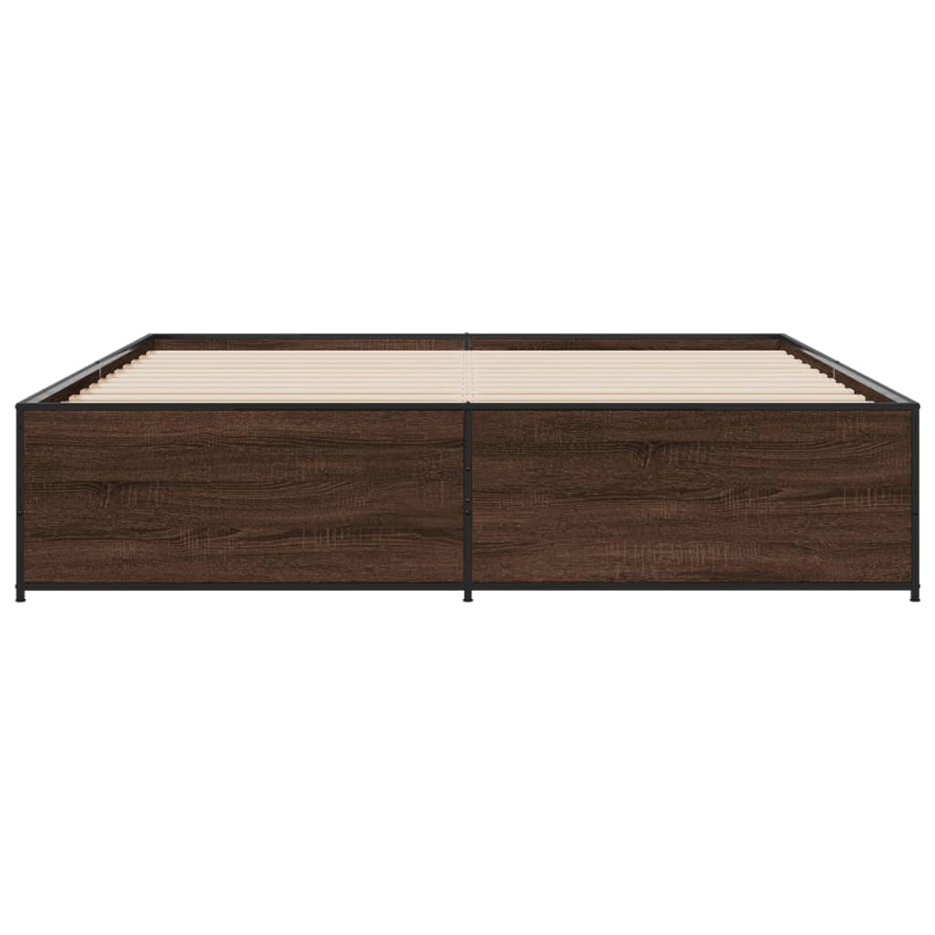 Okvir za krevet boja hrasta 180x200cm konstruirano drvo i metal
