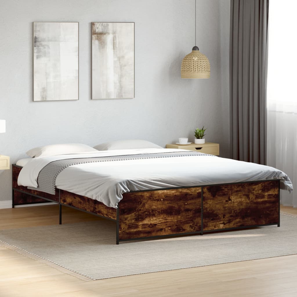Okvir kreveta boja hrasta 160x200 cm konstruirano drvo i metal