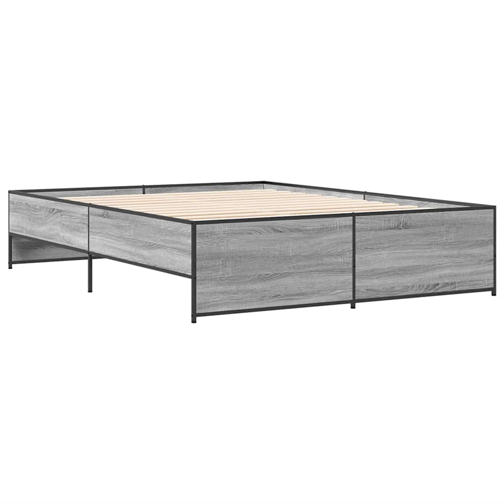 Okvir kreveta boja hrasta 160x200 cm konstruirano drvo i metal