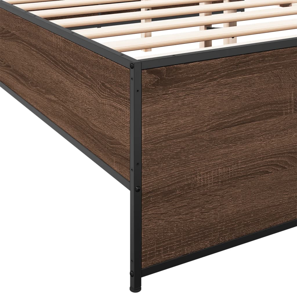 Okvir kreveta boja hrasta 160x200 cm konstruirano drvo i metal