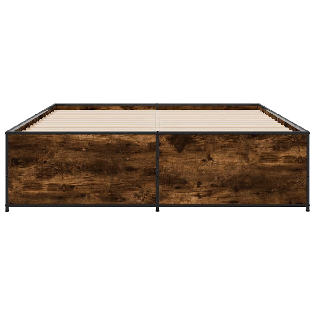 Okvir za krevet boja hrasta 150x200cm konstruirano drvo i metal