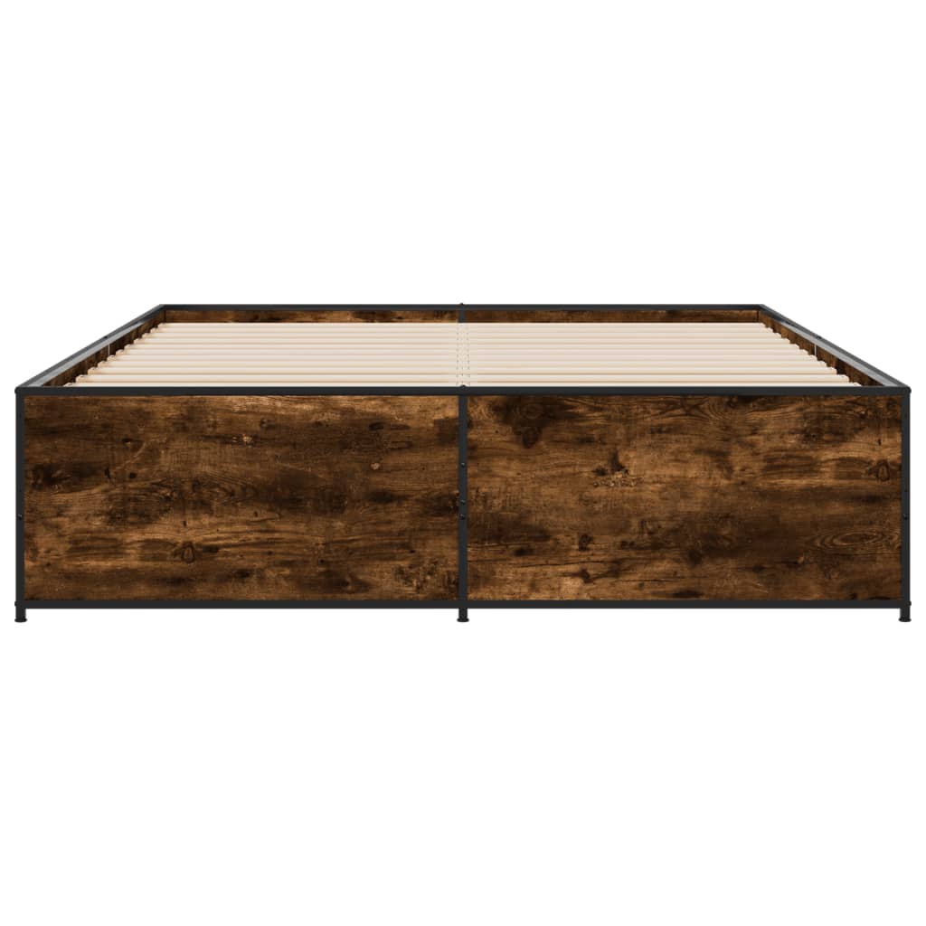 Okvir kreveta boja hrasta 140x200 cm konstruirano drvo i metal