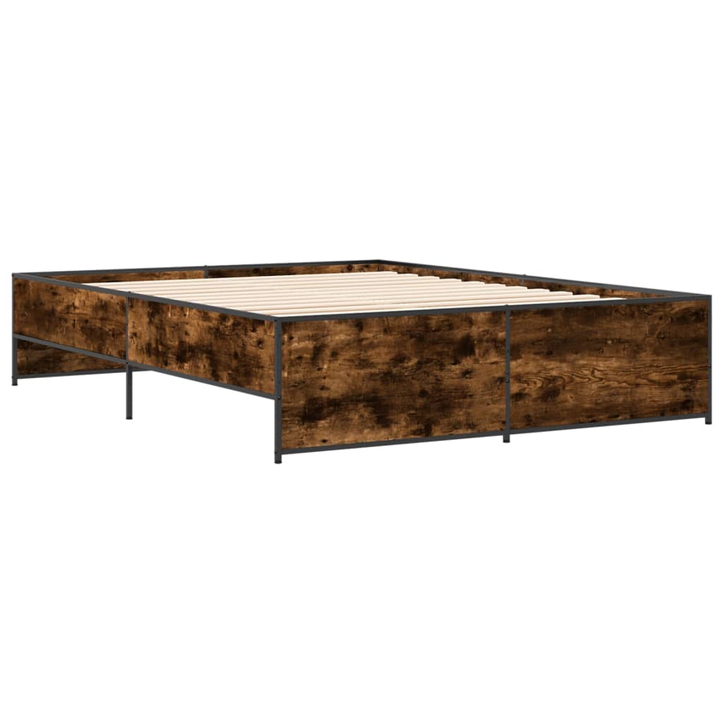 Okvir kreveta boja hrasta 140x200 cm konstruirano drvo i metal