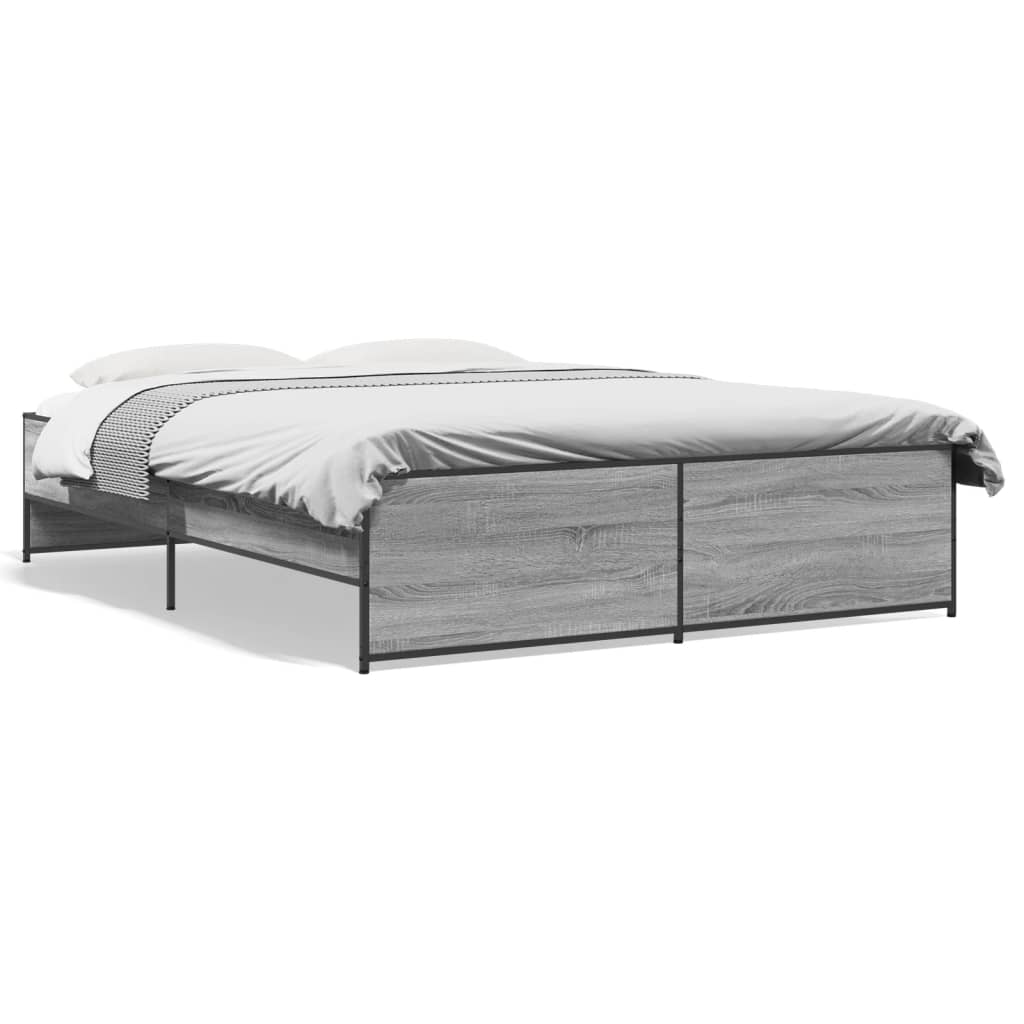 Okvir kreveta boja hrasta 140x200cm konstruirano drvo i metal