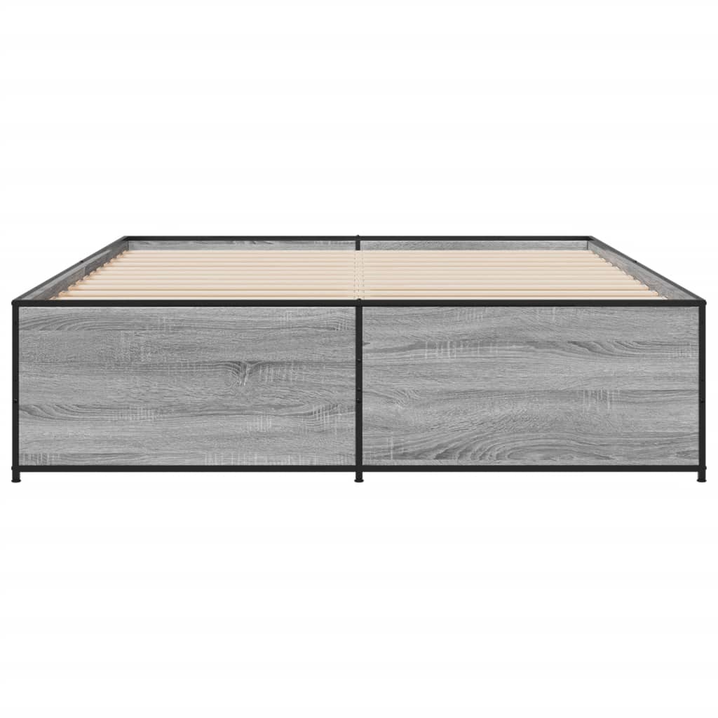 Okvir kreveta boja hrasta 140x200cm konstruirano drvo i metal