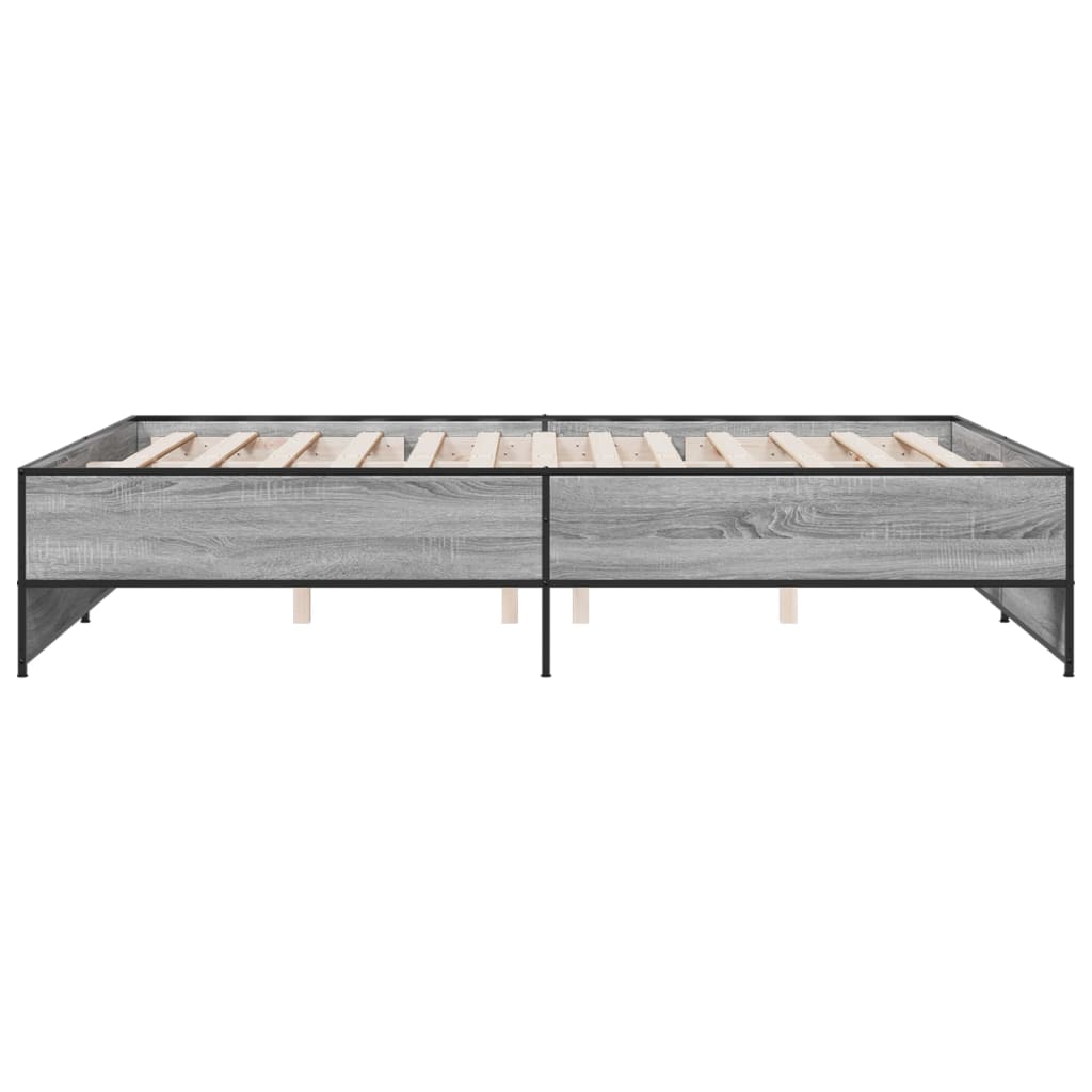 Okvir kreveta boja hrasta 140x200cm konstruirano drvo i metal