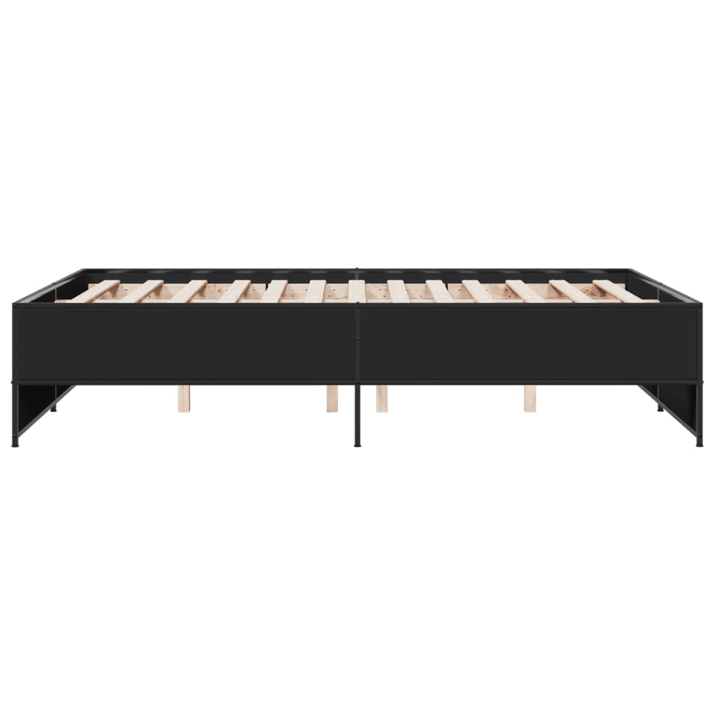 Okvir kreveta crni 120 x 200 cm od konstruiranog drvo i metal