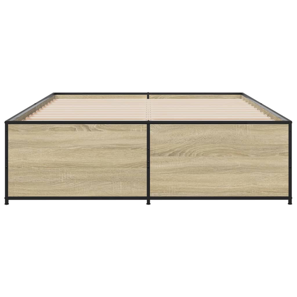 Okvir kreveta boja hrasta 120x200 cm konstruirano drvo i metal