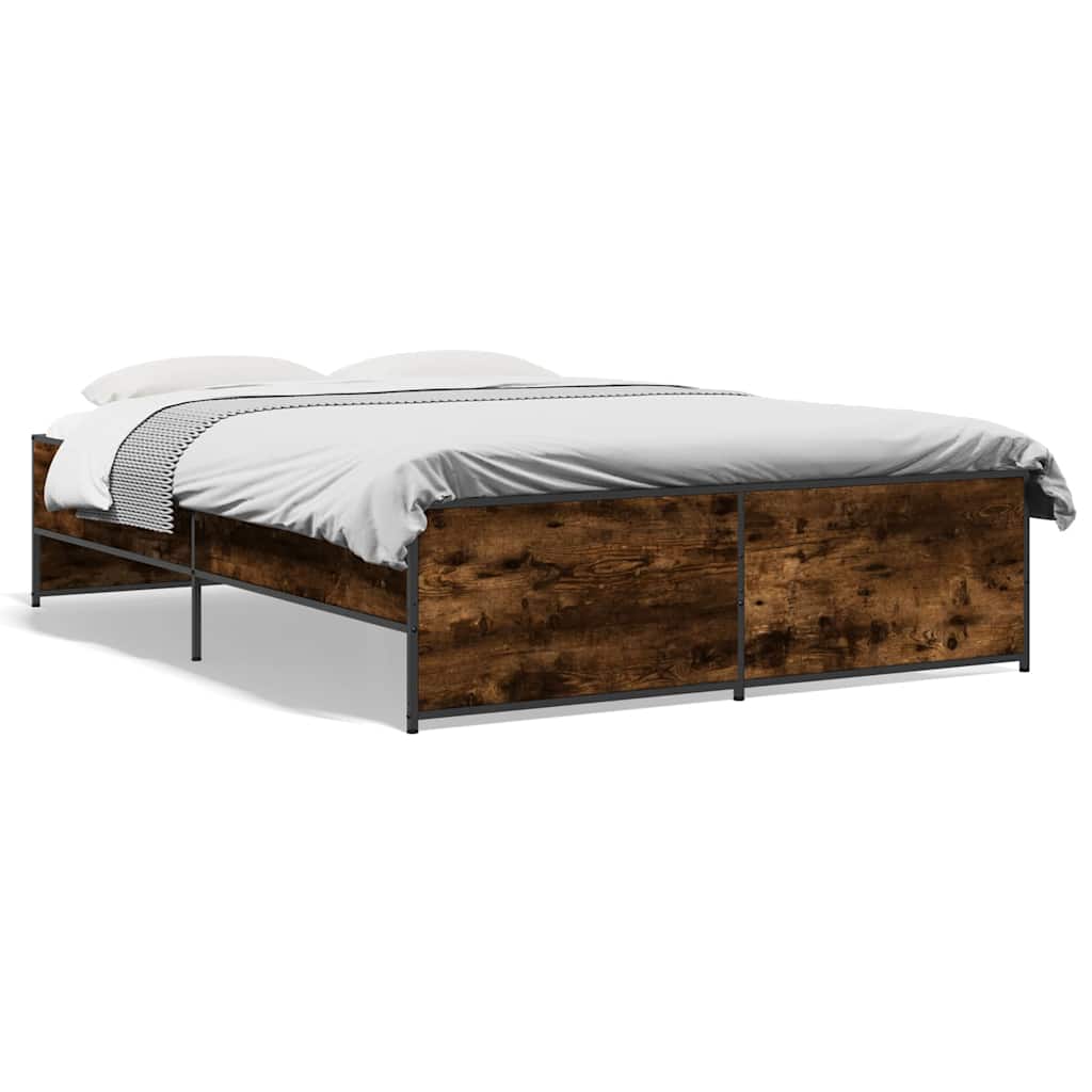 Okvir kreveta boja hrasta 120x200 cm konstruirano drvo i metal
