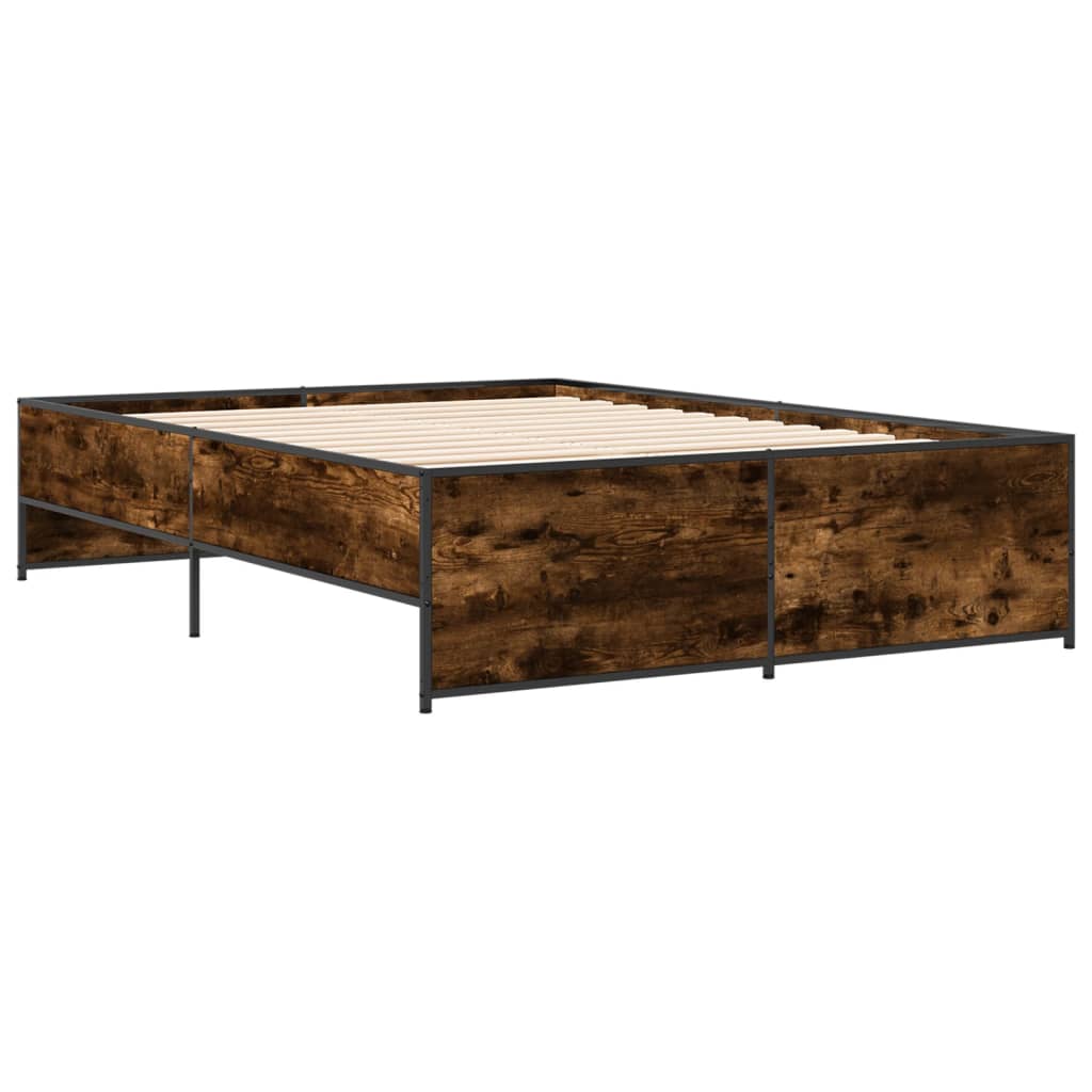 Okvir kreveta boja hrasta 120x200 cm konstruirano drvo i metal