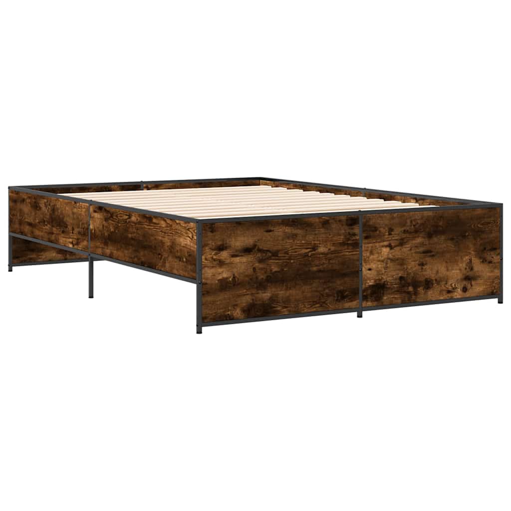 Okvir kreveta boja hrasta 120x200 cm konstruirano drvo i metal