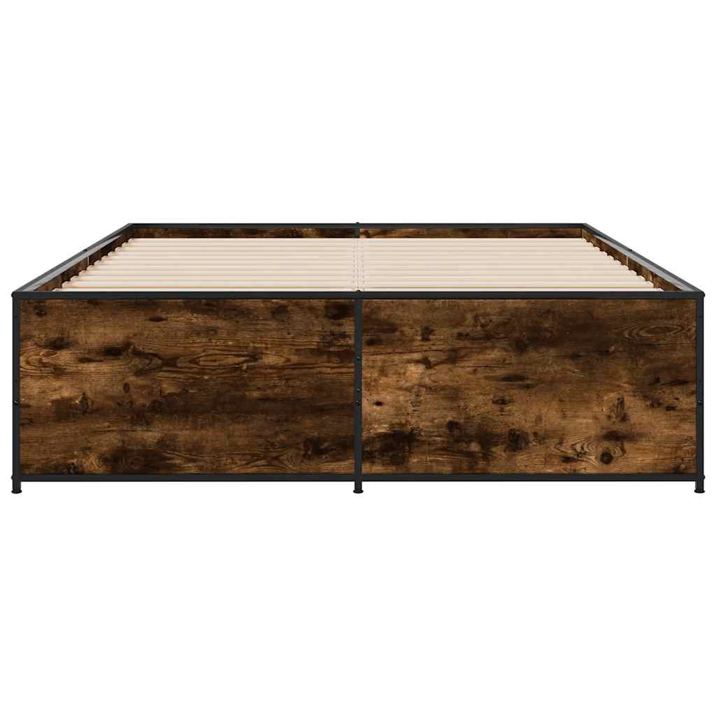Okvir kreveta boja hrasta 120x200 cm konstruirano drvo i metal