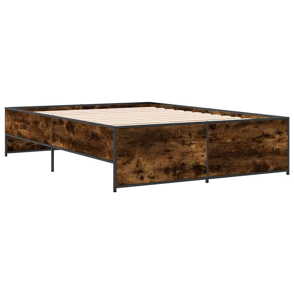 Okvir kreveta boja hrasta 120x200 cm konstruirano drvo i metal