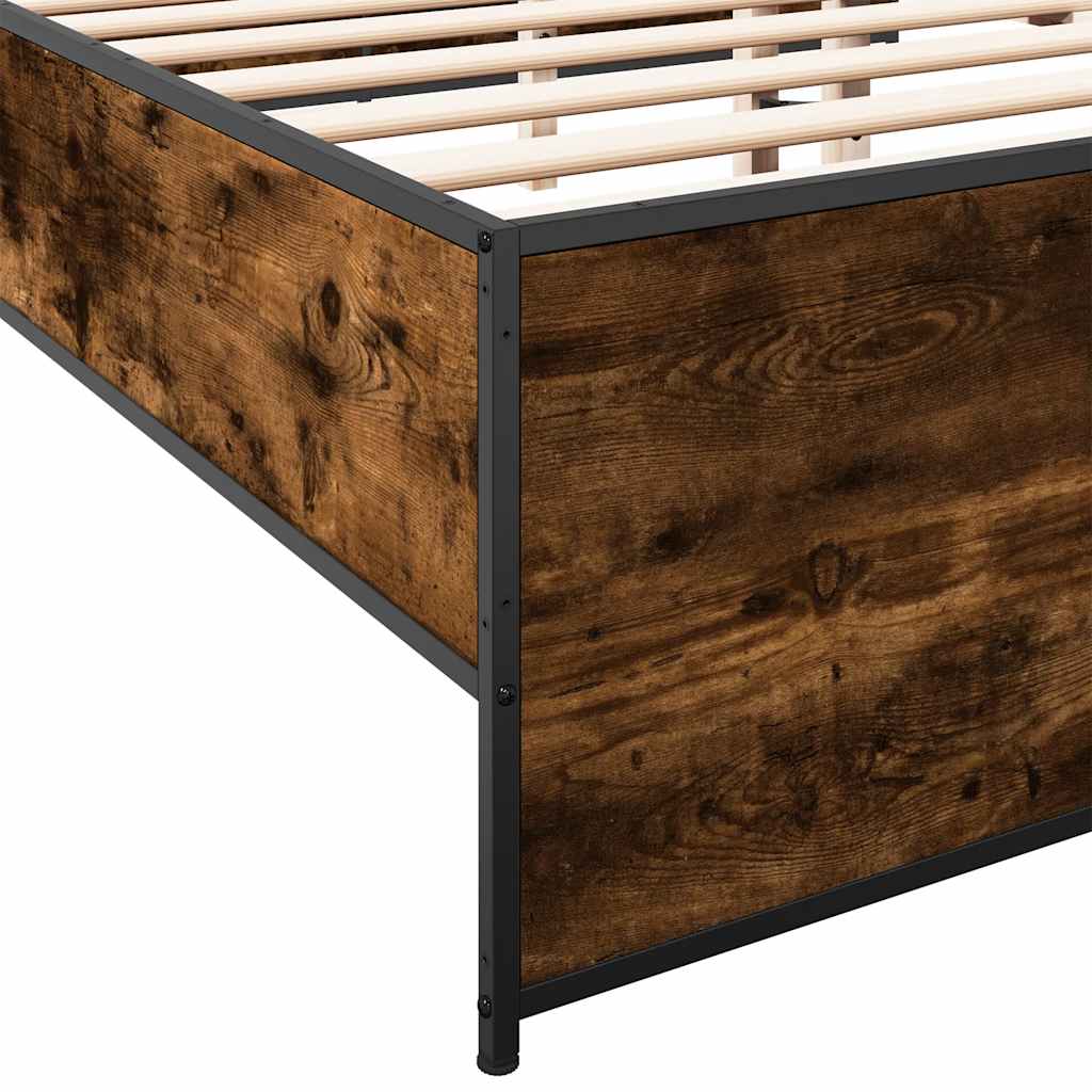 Okvir kreveta boja hrasta 120x200 cm konstruirano drvo i metal