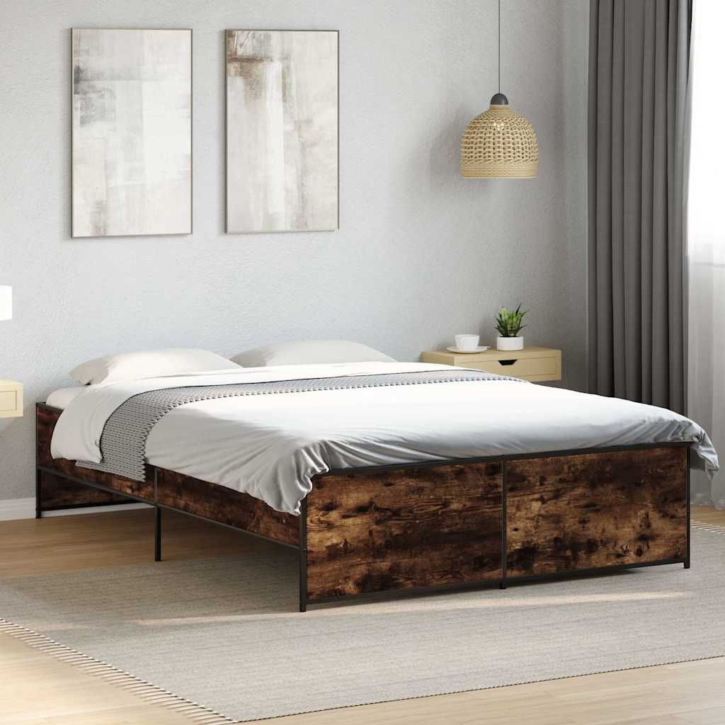 Okvir kreveta boja hrasta 120x200 cm konstruirano drvo i metal