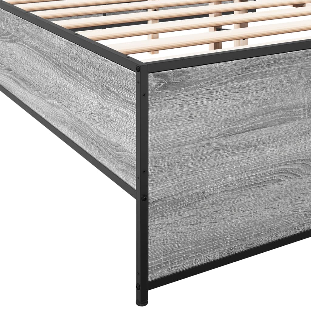 Okvir kreveta boja hrasta 120x200 cm konstruirano drvo i metal