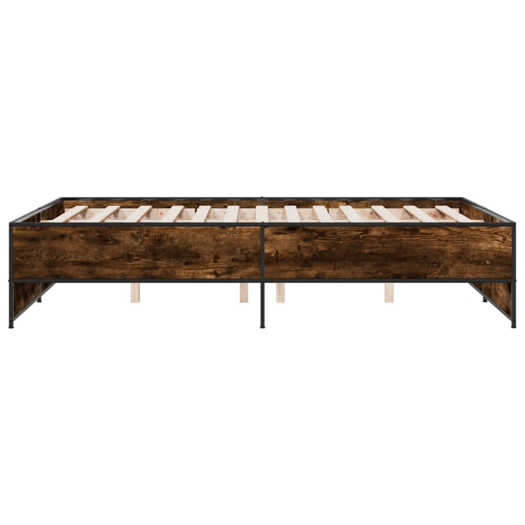 Okvir za krevet boja hrasta 135x190cm konstruirano drvo i metal