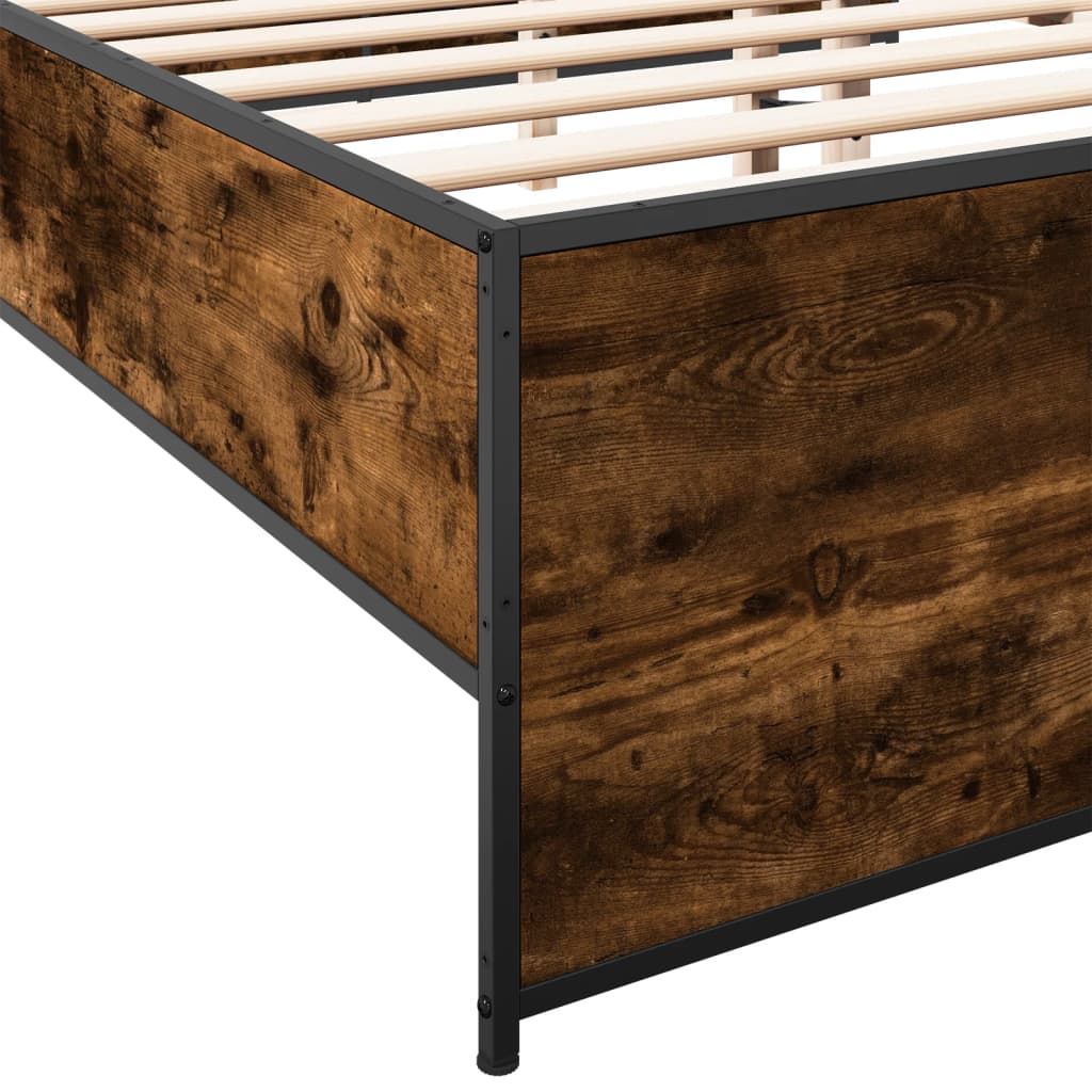Okvir za krevet boja hrasta 135x190cm konstruirano drvo i metal