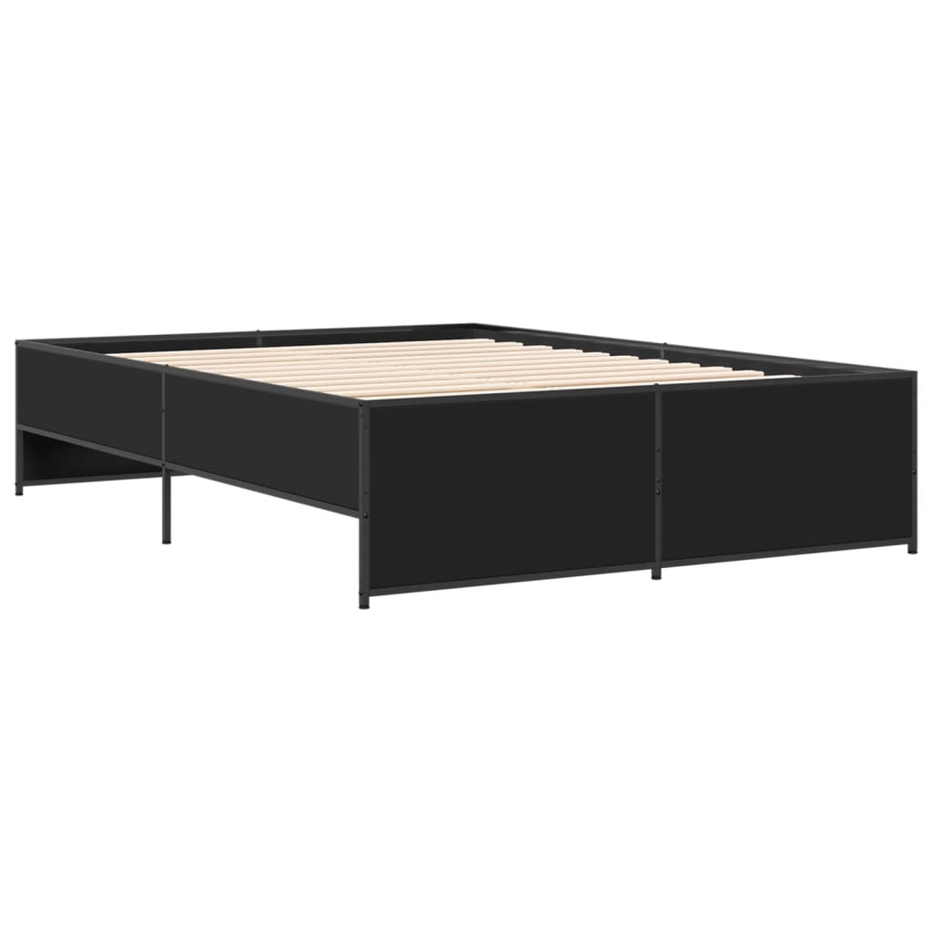 Okvir za krevet crni 120x190 cm konstruirano drvo i metal