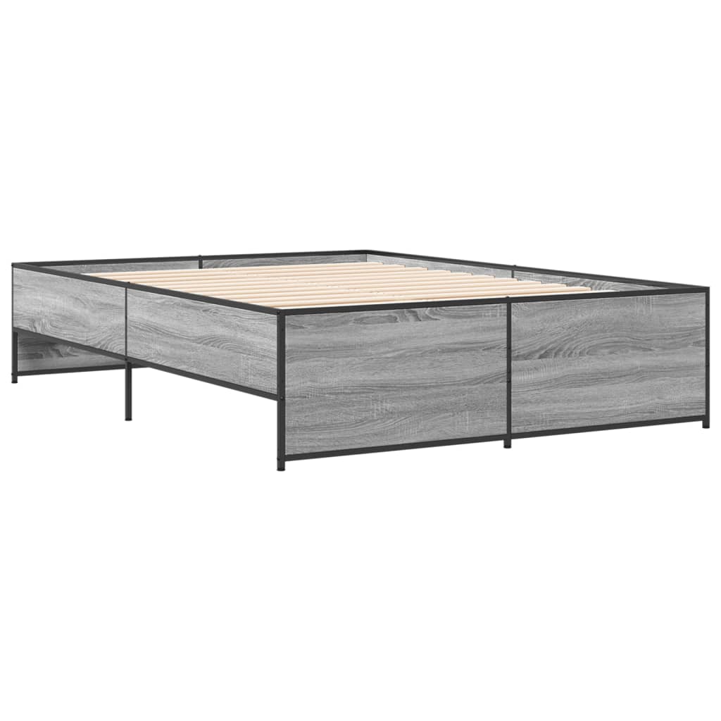 Okvir za krevet boja hrasta 120x190cm konstruirano drvo i metal