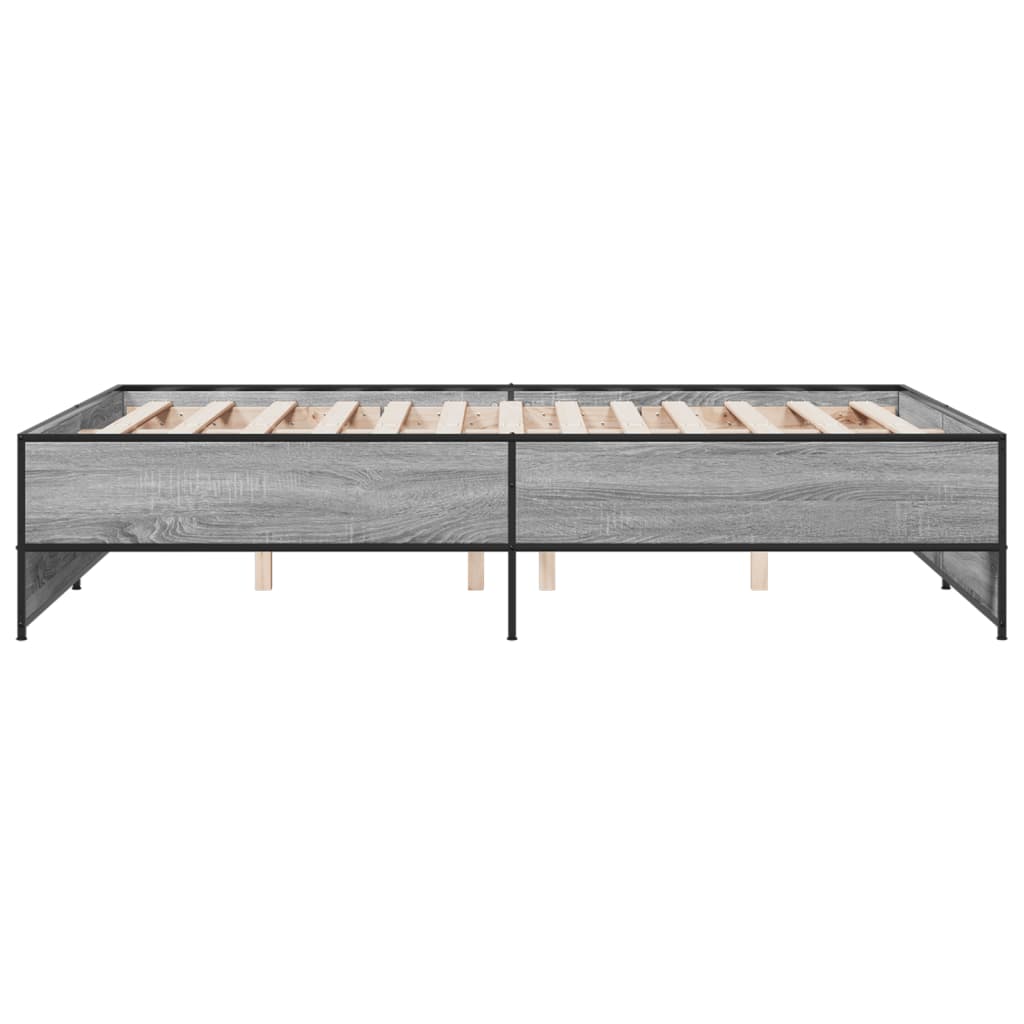Okvir za krevet boja hrasta 120x190cm konstruirano drvo i metal