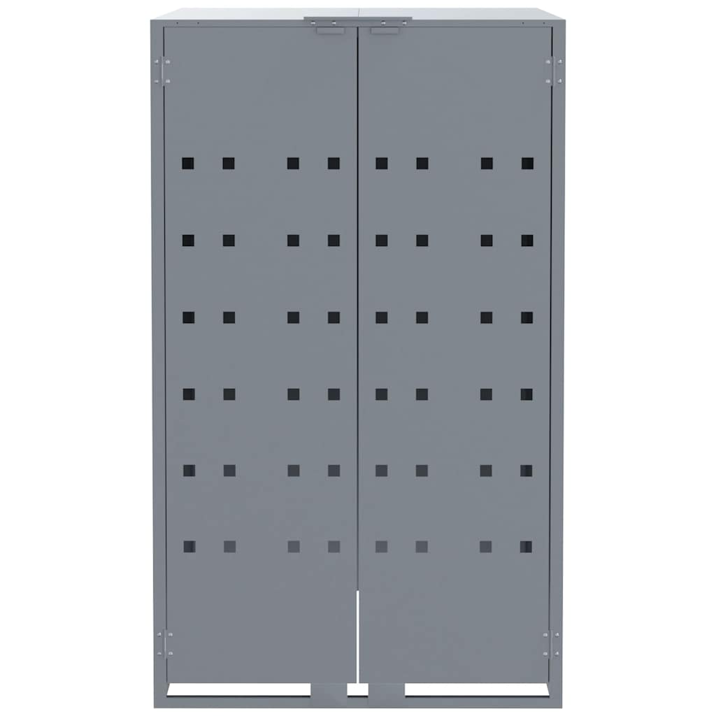 Spremište za 4 kanta za otpad sivo 276x79x117 cm čelično