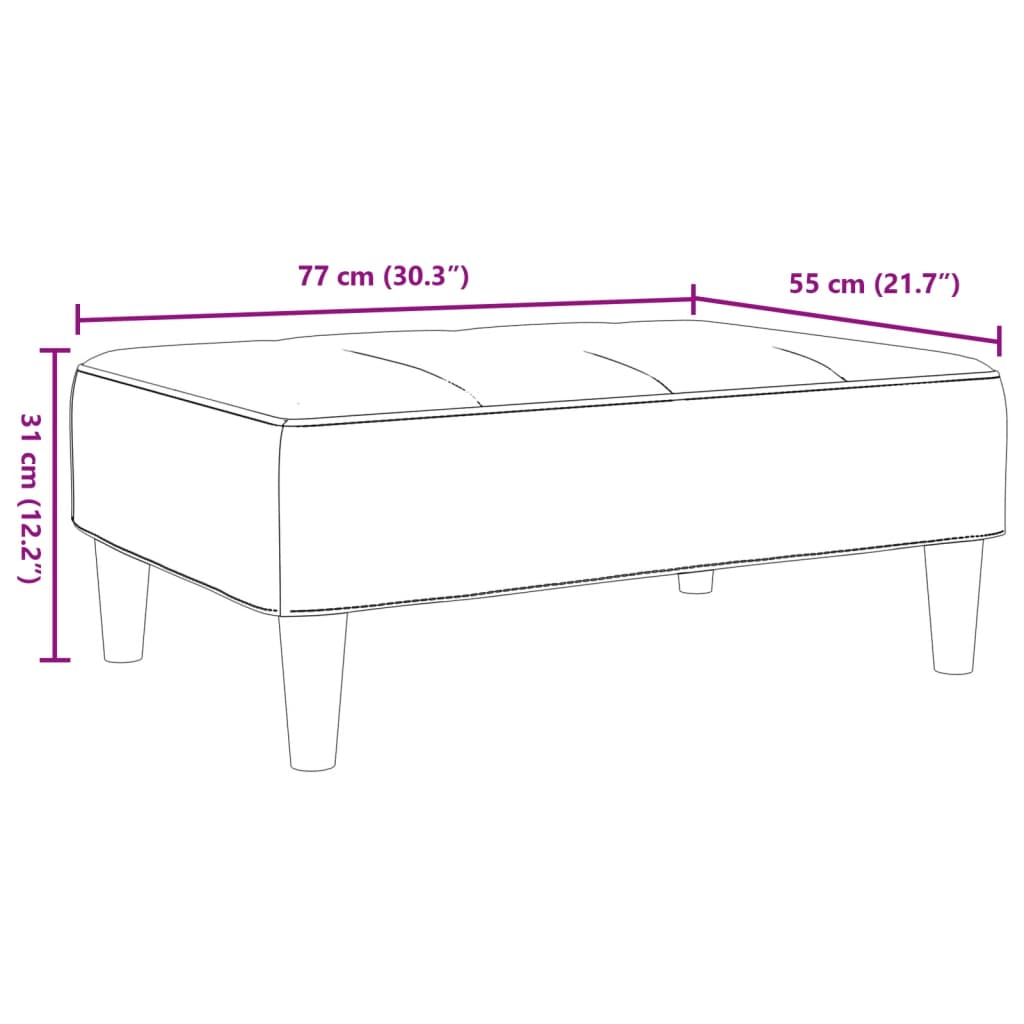 Tabure svjetlosivi 77x55x31 cm od tkanine