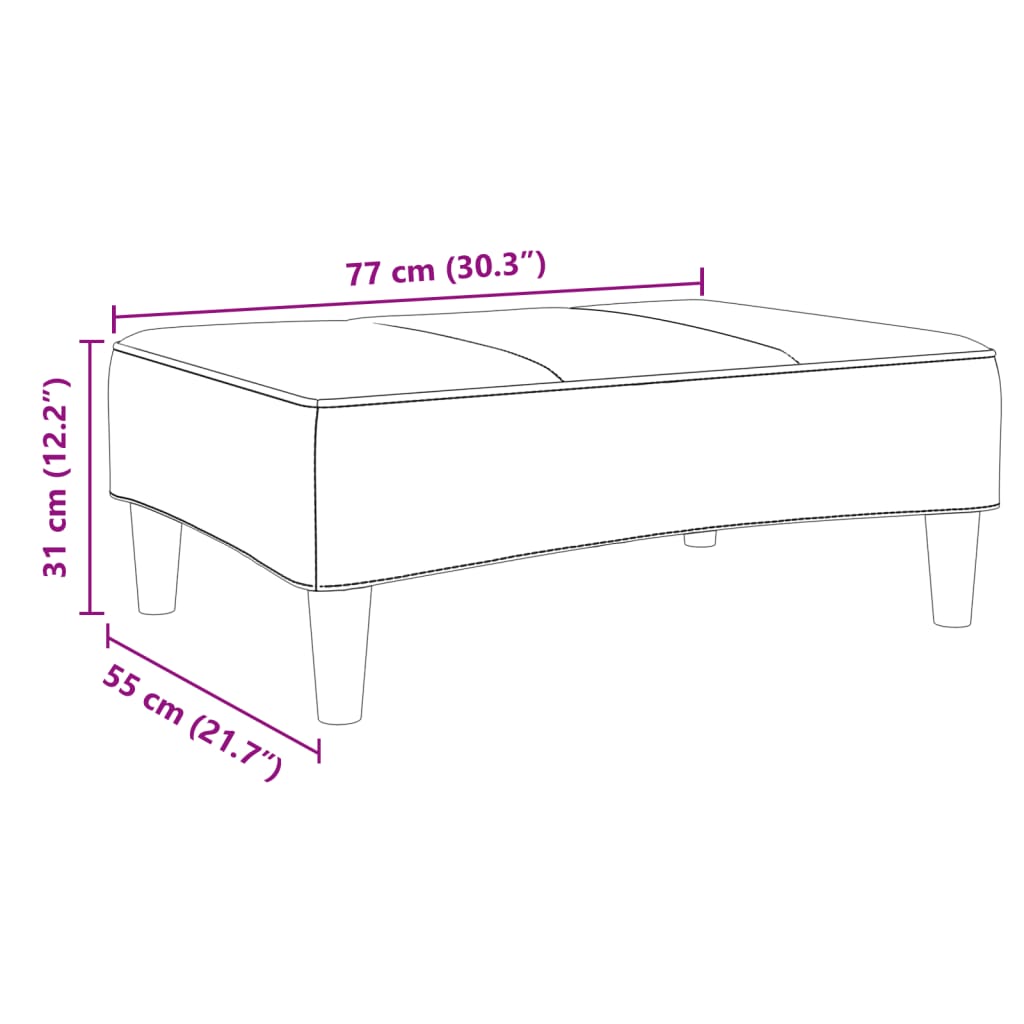 Tabure svjetlosivi 77x55x31 cm od tkanine