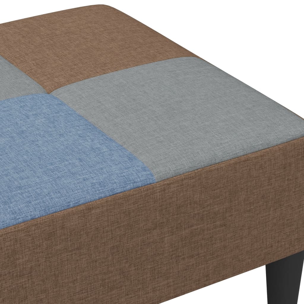 Tabure s patchworkom crni 77x55x31 cm od tkanine