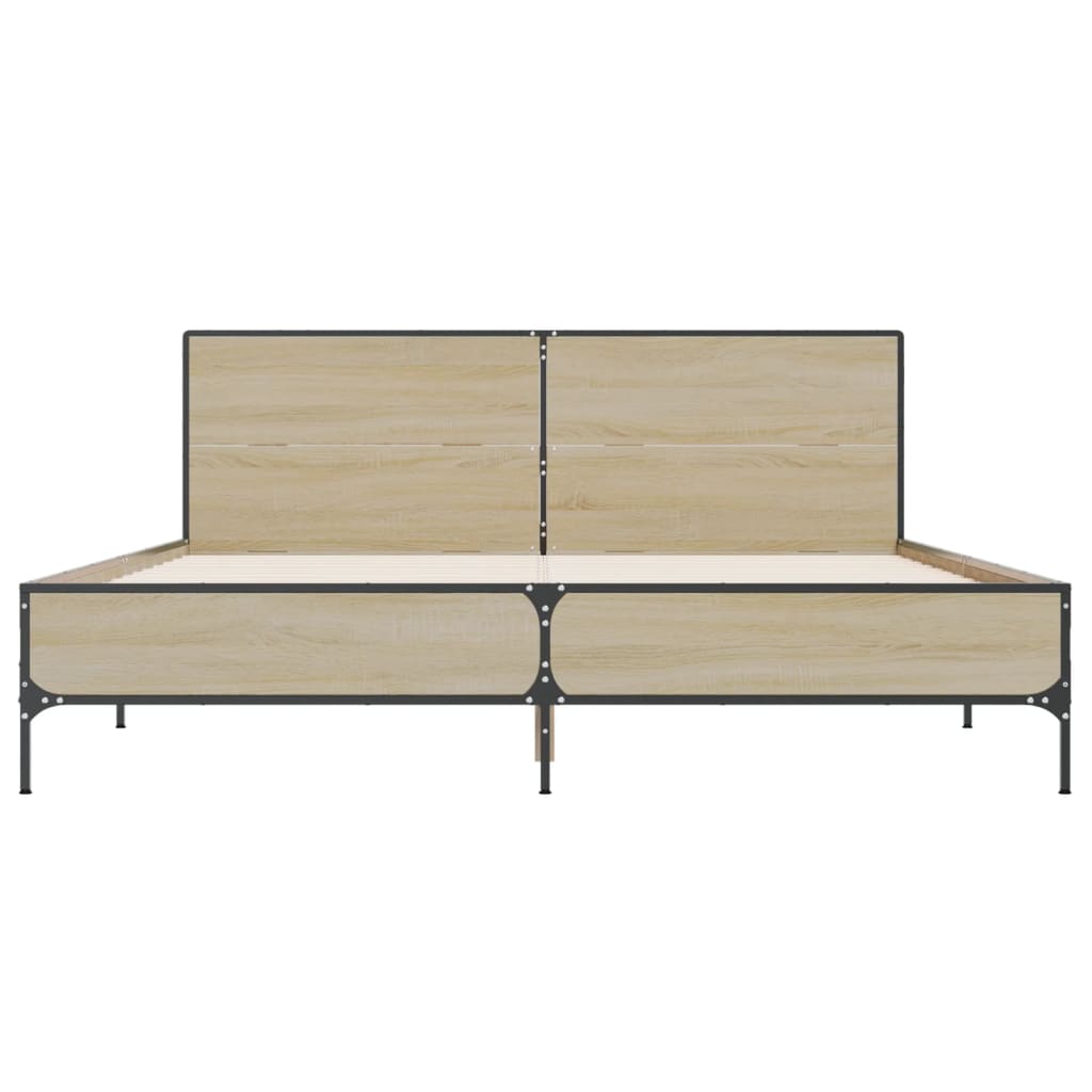 Okvir kreveta boja hrasta 120x200 cm konstruirano drvo i metal