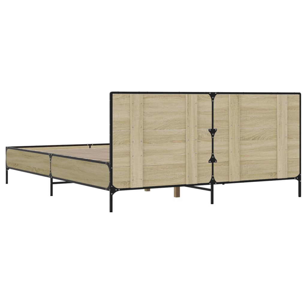 Okvir kreveta boja hrasta 120x200 cm konstruirano drvo i metal