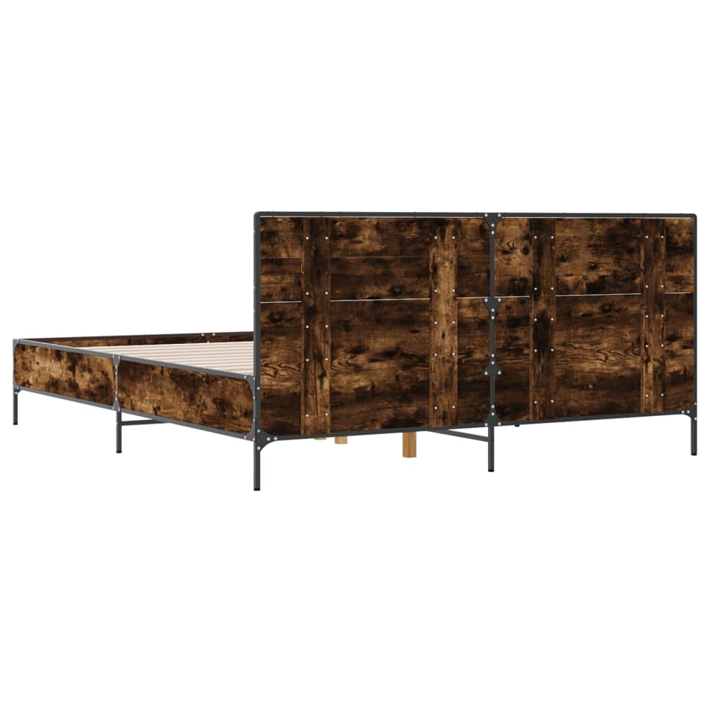 Okvir kreveta boja hrasta 120x200 cm konstruirano drvo i metal
