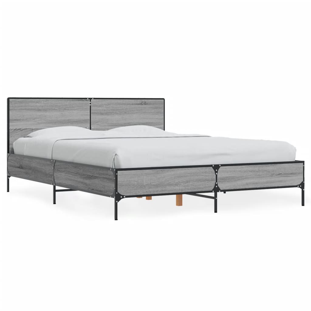 Okvir kreveta boja hrasta 120x200 cm konstruirano drvo i metal