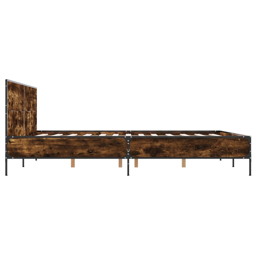 Okvir kreveta boja hrasta 140x200 cm konstruirano drvo i metal