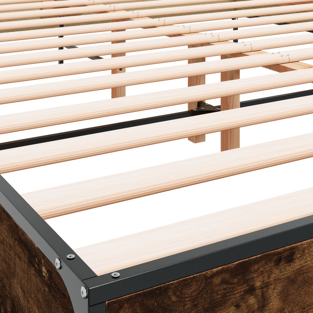 Okvir kreveta boja hrasta 140x200 cm konstruirano drvo i metal