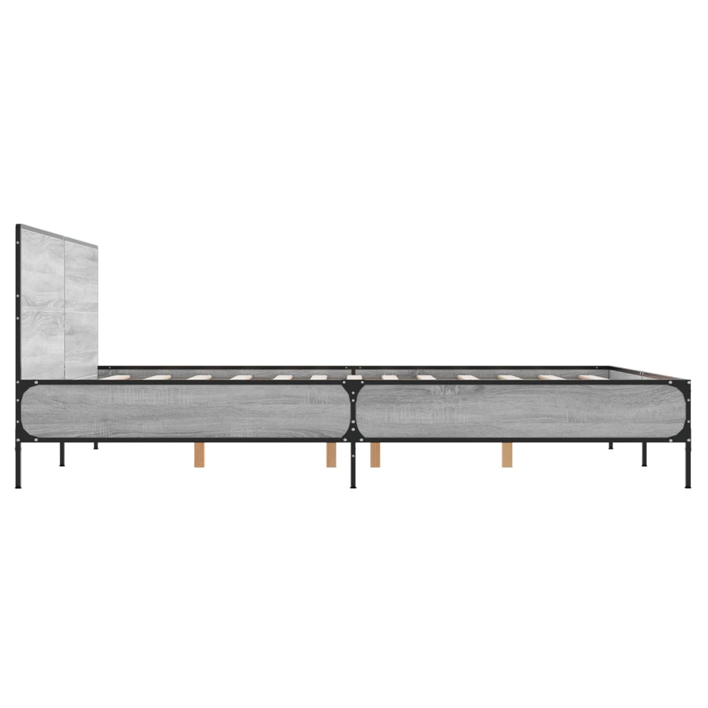 Okvir za krevet boja hrasta 150x200cm konstruirano drvo i metal