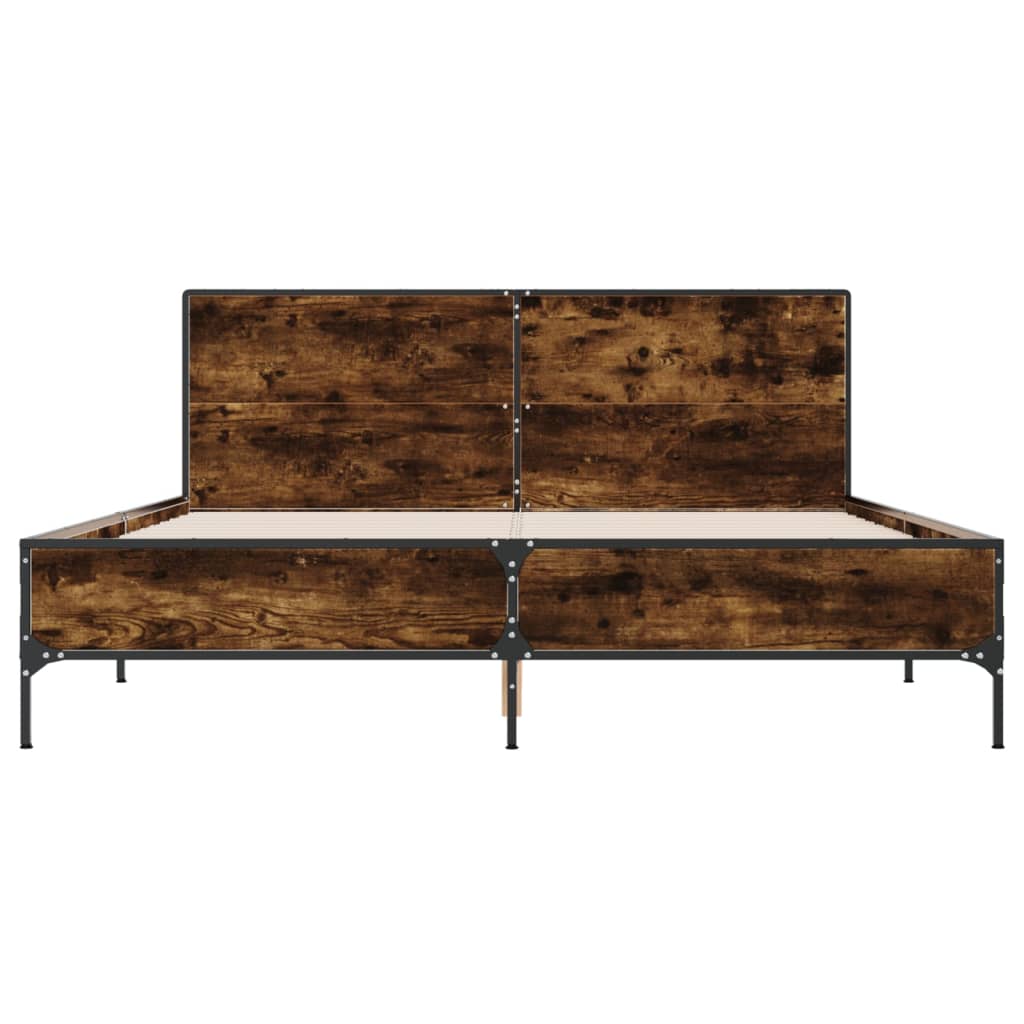 Okvir kreveta boja hrasta 160x200 cm konstruirano drvo i metal