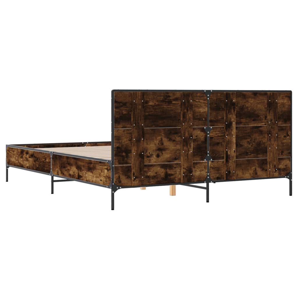Okvir kreveta boja hrasta 160x200 cm konstruirano drvo i metal