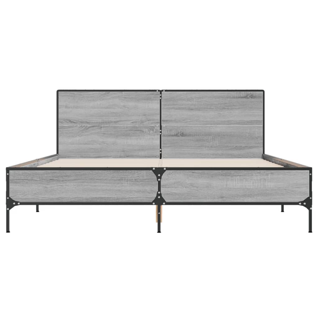 Okvir kreveta boja hrasta 160x200 cm konstruirano drvo i metal