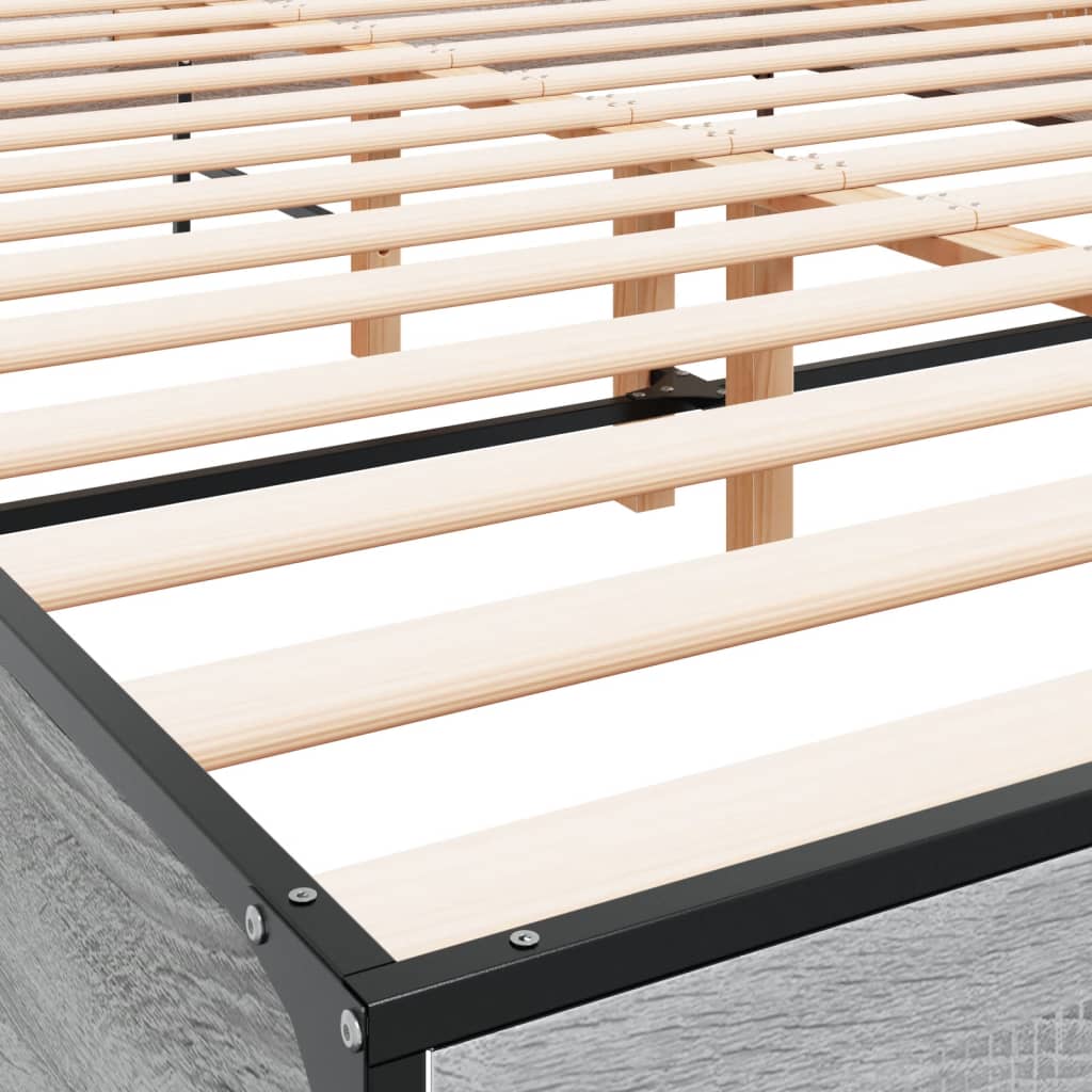 Okvir kreveta boja hrasta 160x200 cm konstruirano drvo i metal