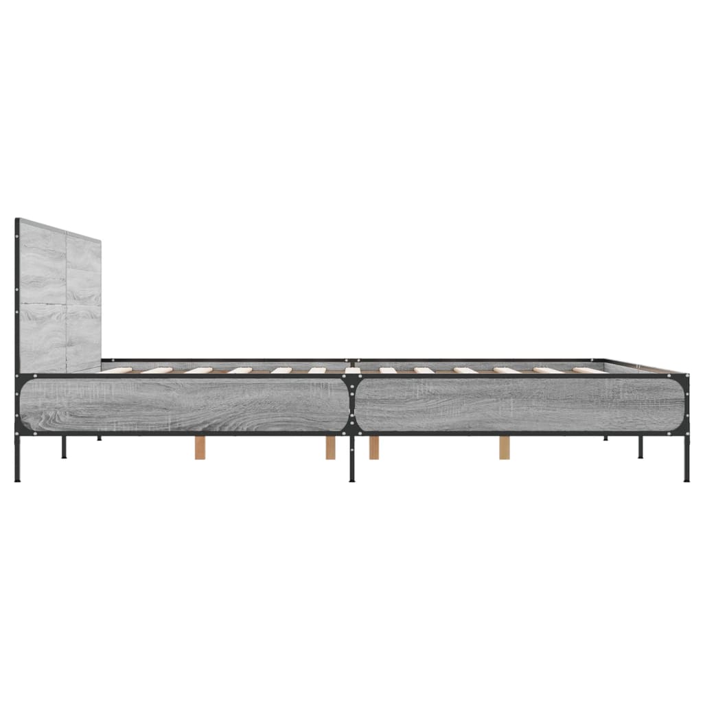 Okvir kreveta boja hrasta 135x190cm konstruirano drvo i metal