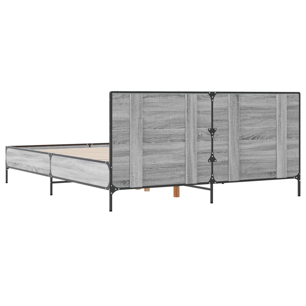 Okvir kreveta boja hrasta 135x190cm konstruirano drvo i metal